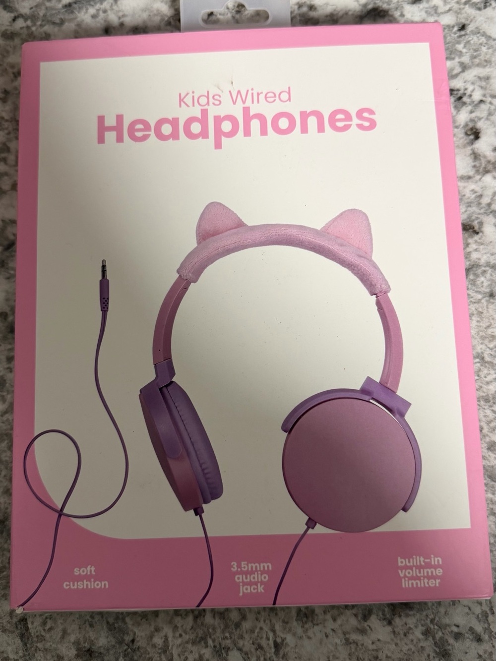 Kids Wired Headphones - Pink Cat Ear Design